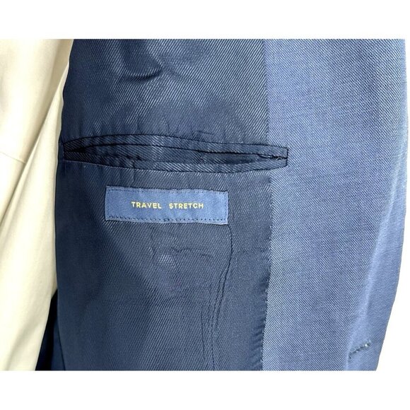 STAFFORD jacket blazer sport coat classic fit travel stretch wool blend blue 44R - Picture 8 of 11